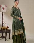 Green Kera Palm Anarkali Set