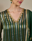 Green Kera Palm Anarkali Set