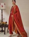 Rust Celestial Moonfall Kurta Set