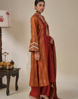 Rust Celestial Moonfall Kurta Set