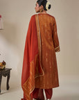 Rust Celestial Moonfall Kurta Set