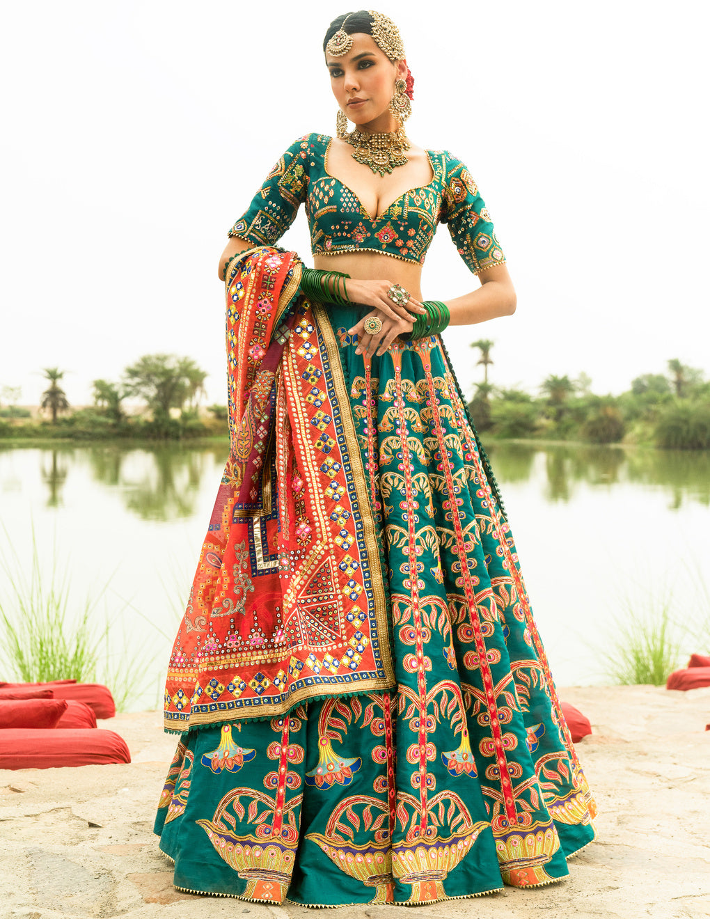 Green Banno Lehenga