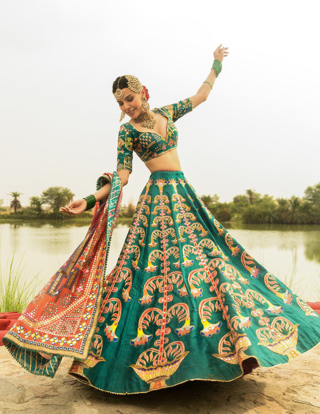 Green Banno Lehenga