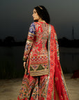 Red Multicolor Banno Sharara Set - Ready to Ship