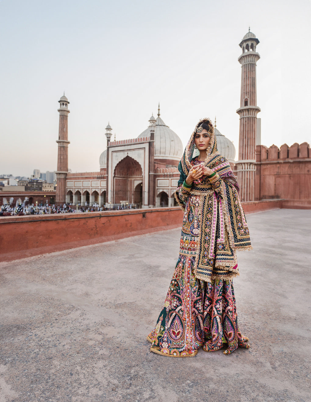 Green Banno Sharara Set