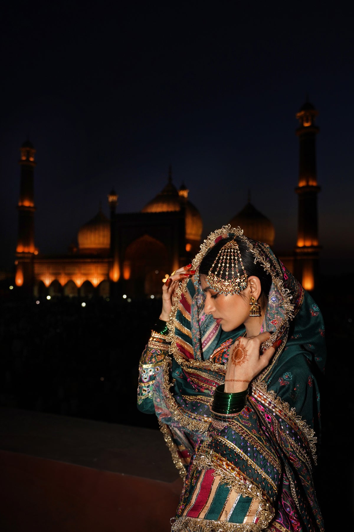 Green Banno Sharara Set