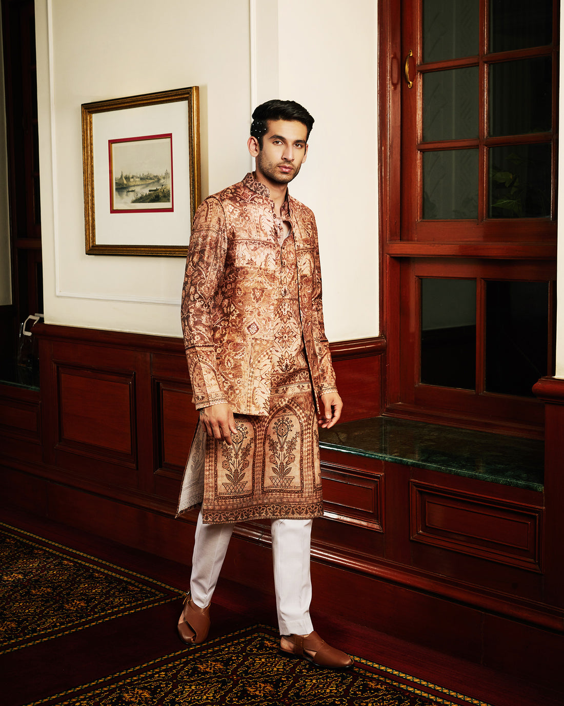 Ihab Kurta And Jacket Set
