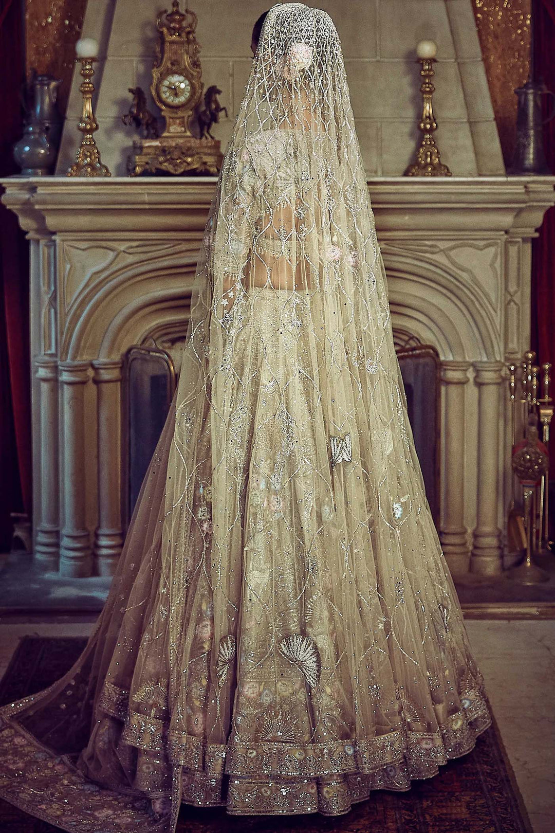 The Autumn Antelope Aged Gold Lehenga