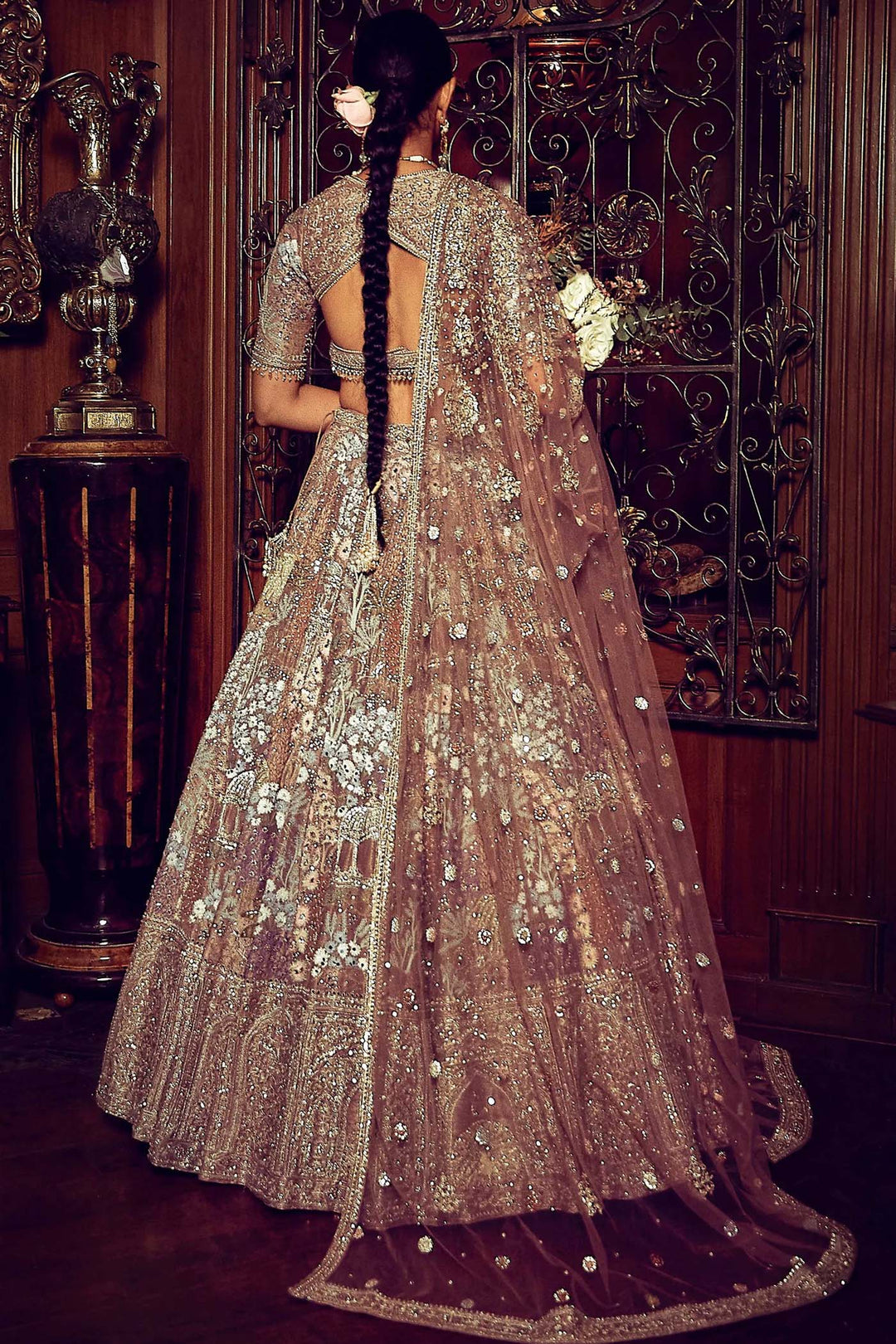 The Palace Of Provence Aged Lavender Lehenga