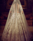 The Masai Landscape Aurum Aged Ekru Lehenga