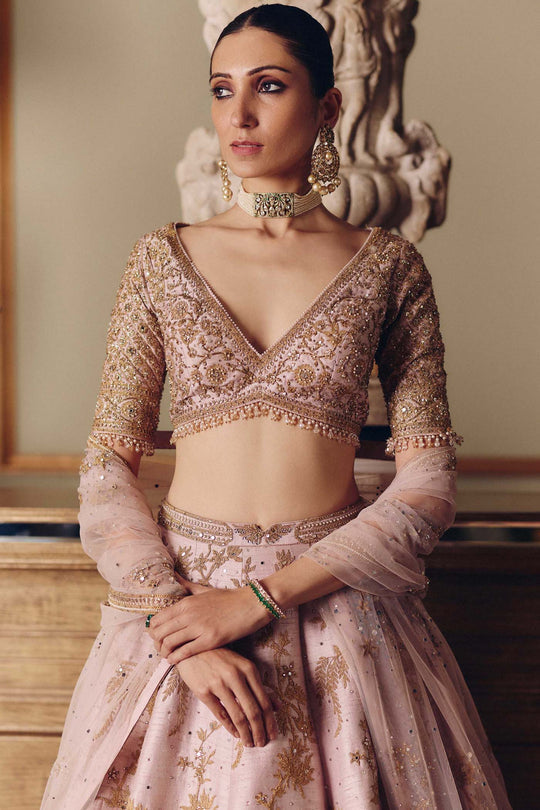 The Sona Kora Gulabi Lehenga