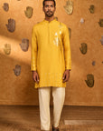 Ochre Trinklet And Pots Kurta Set