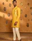 Ochre Trinklet And Pots Kurta Set