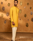 Ochre Trinklet And Pots Kurta Set