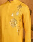 Ochre Trinklet And Pots Kurta Set
