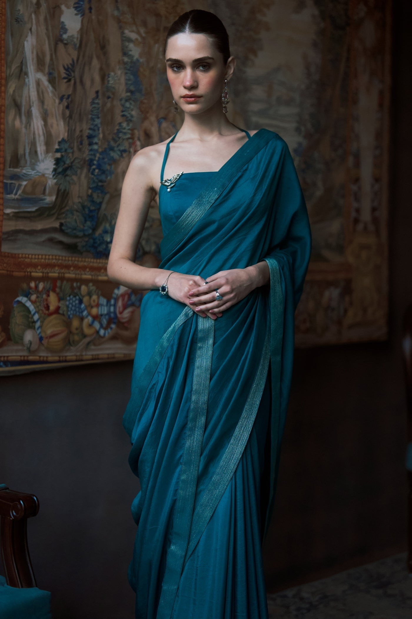 The Emerald Oxford Silk Saree