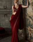 The Garavani Winged Scarlet Silk Saree