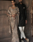 The New Shikargah Aged Lavendar Tissue Saree