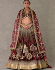 Wine 'Dil- Chidiya' Lehenga Set