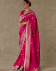 Magenta Haath Phool Saree