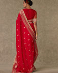 Red Haath Phool Saree