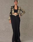 Black 'Son-Chidiya' Cropped Blazer Set