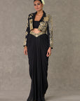 Black 'Son-Chidiya' Cropped Blazer Set