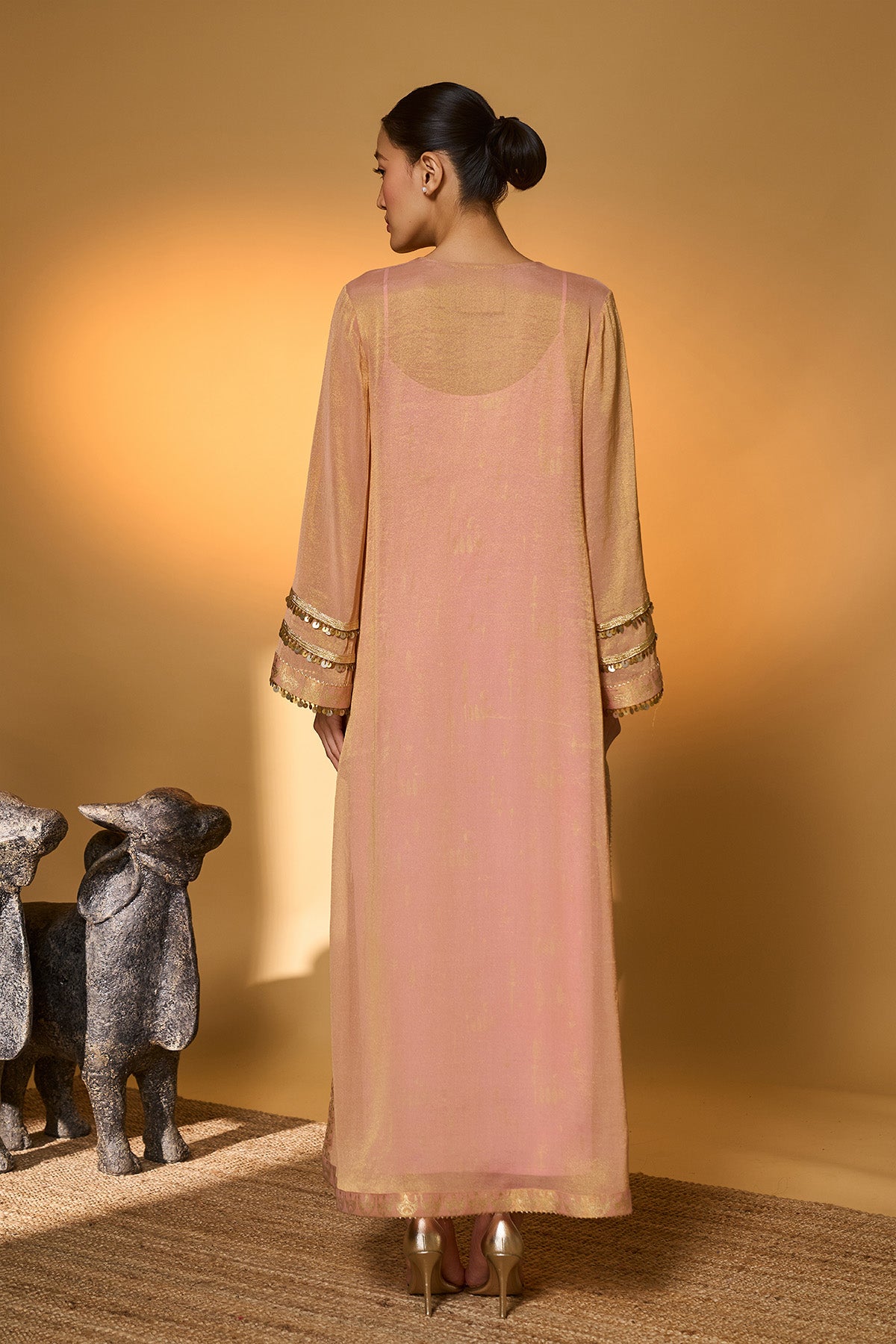 Baby Pink Moonfield Embroidered Kaftan