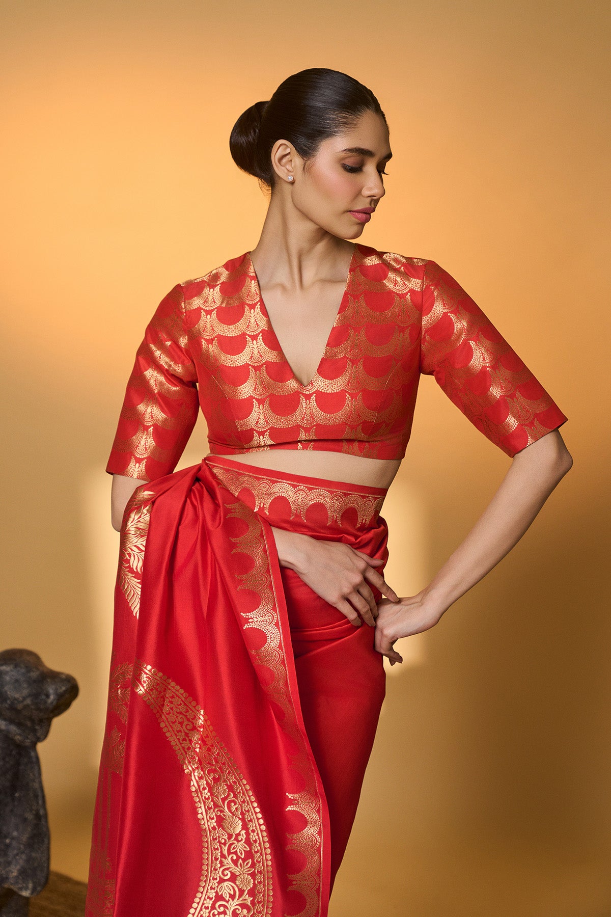 Crimson Tijila Saree