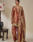 Rust 'Kaju Katli Kahaani' Kurta Set