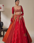 'Rango Sa Jahan' Lehenga in Red