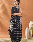 Black All Fours One Shoulder Tunic Set