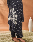 Black All Fours One Shoulder Tunic Set
