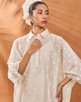Chanderi Trellis Palm Kaftan Set