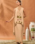 Beige Clover Checks Fusion Set