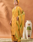Yellow Spades Blossom Kurta Set