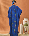 Navy Blooming Board Kaftan