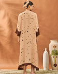 Beige Clover Checks Kaftan