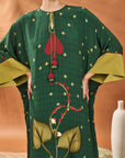Green Clover Checks Kaftan