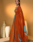 Saffron Sky Striped Lehenga Set