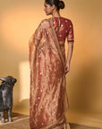 Red Polka Tissue Saree