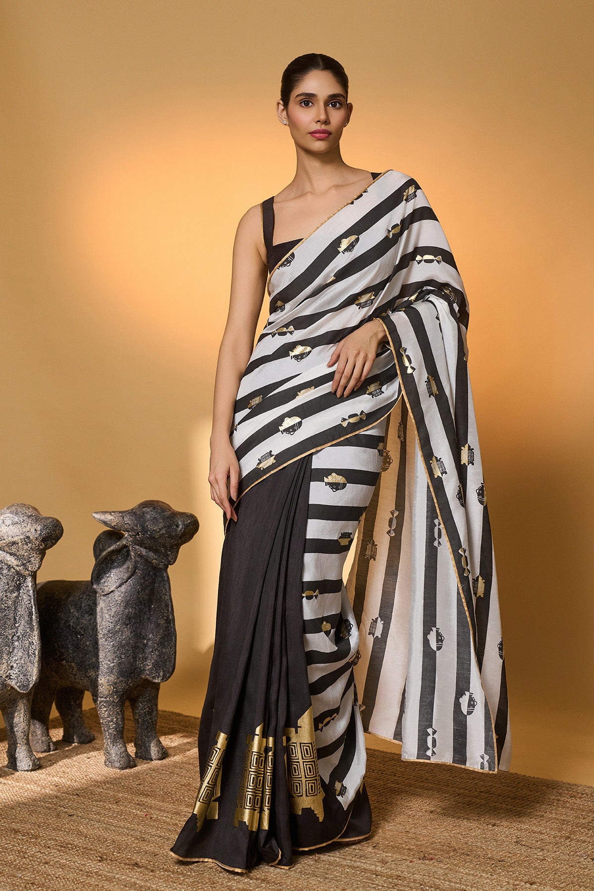 Black Stripes All Charms Saree