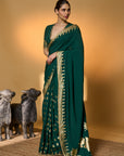 Green Trpoical Amber Arches Saree