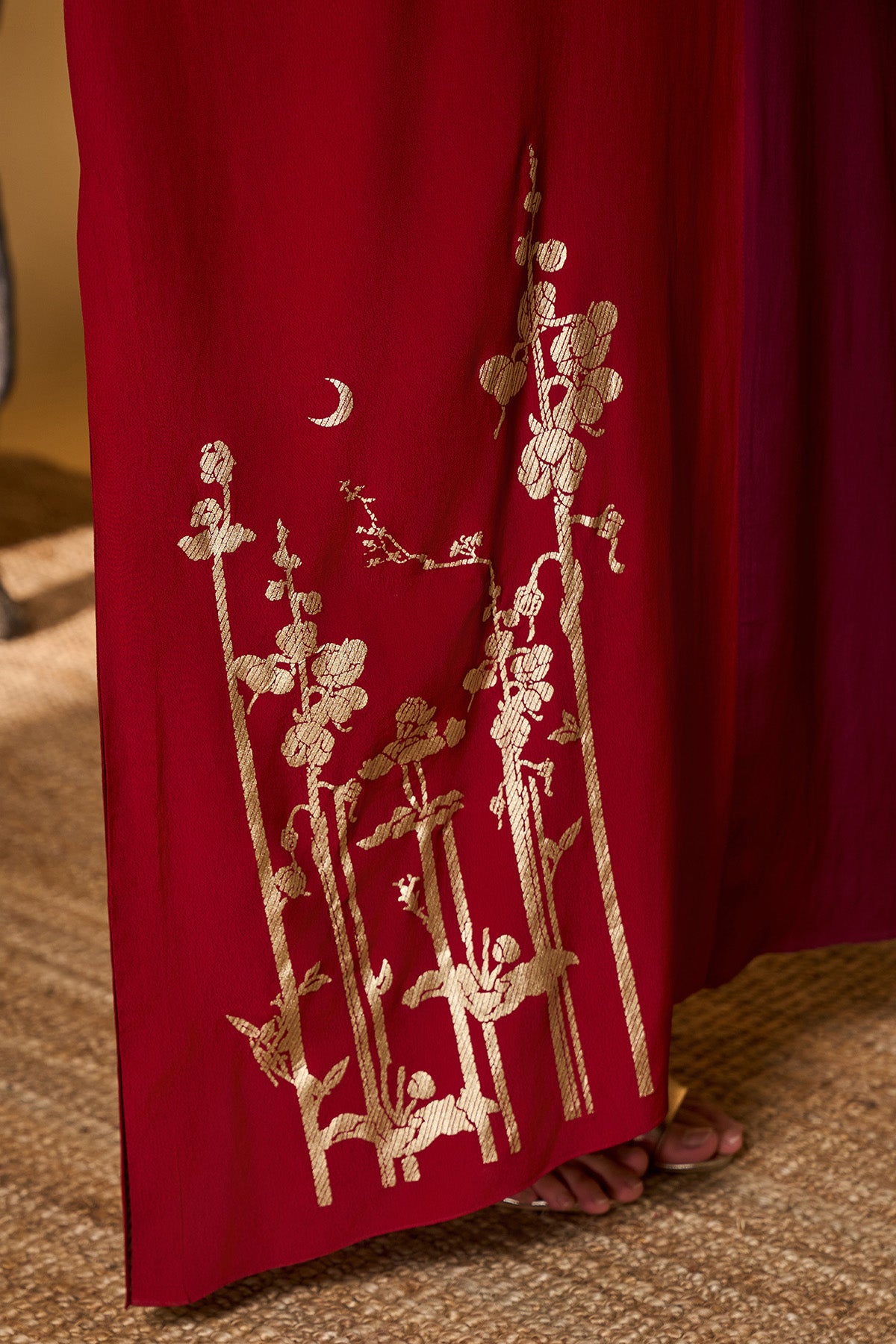 Red &amp; Plum Moonlight Melody Kaftan
