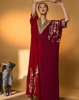 Red & Plum Moonlight Melody Kaftan