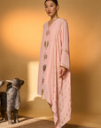 Baby Pink Tango Bloom High Low Kaftan