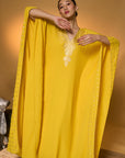 Yellow Tribal Mask Kaftan