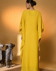 Yellow Tribal Mask Kaftan