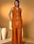 Saffron Sky Striped Kurta Set