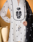 Ivory Pine-Code Kurta Set